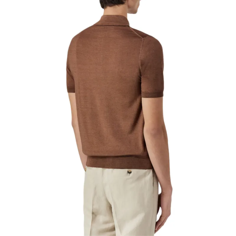 CANALI Polo Shirt Men's Brown Purple-2