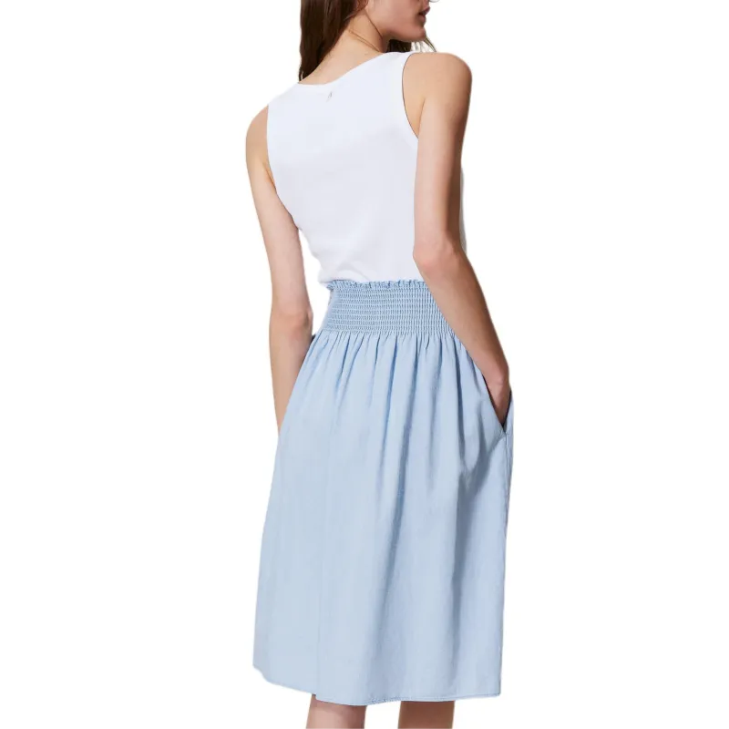 Twinset Smocked waist Midi Skirt-2