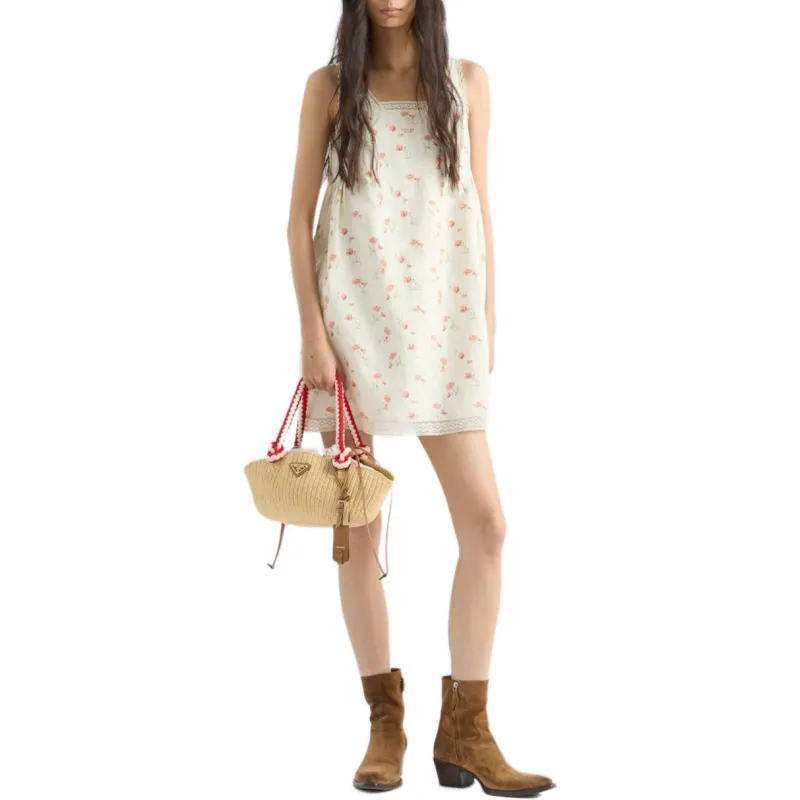 PRADA Sleeveless Dress Women's Beige-1