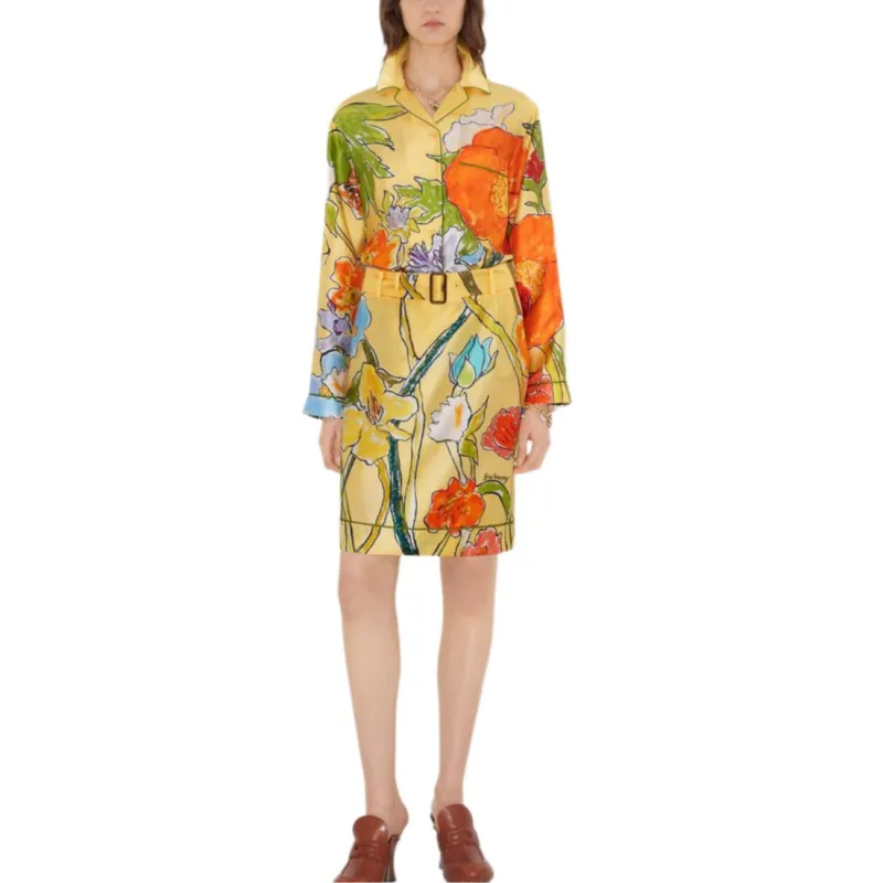 Burberry Casual Short Skirts Women's Yellow-1