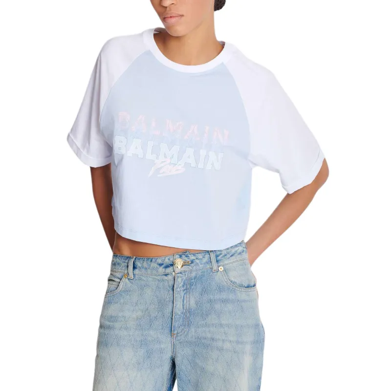 BALMAIN Cropped T shirt-4