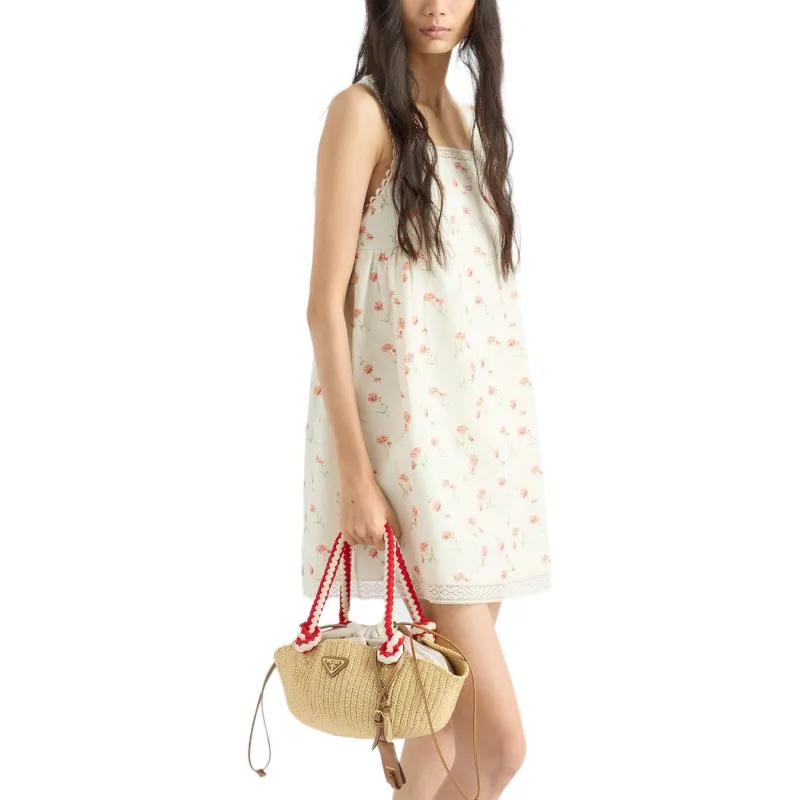 PRADA Sleeveless Dress Women's Beige-3