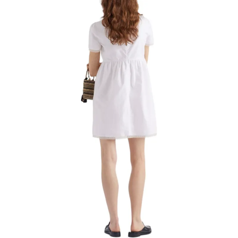 PRADA Short Sleeved Dress Women's White-2