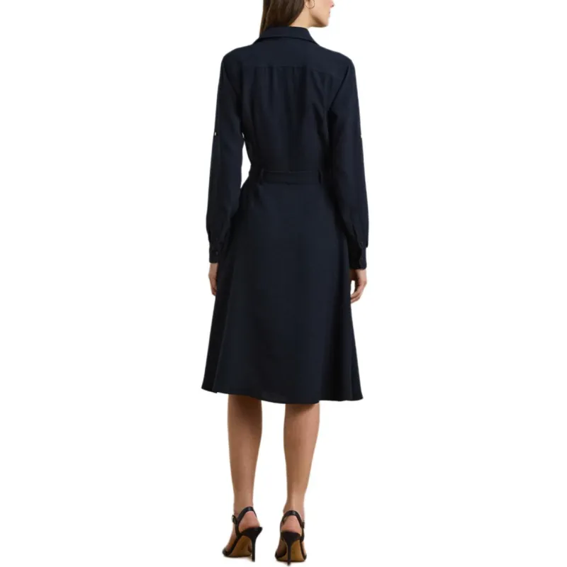 LAUREN RALPH LAUREN Long Sleeved Dress Women's Dark Blue-1