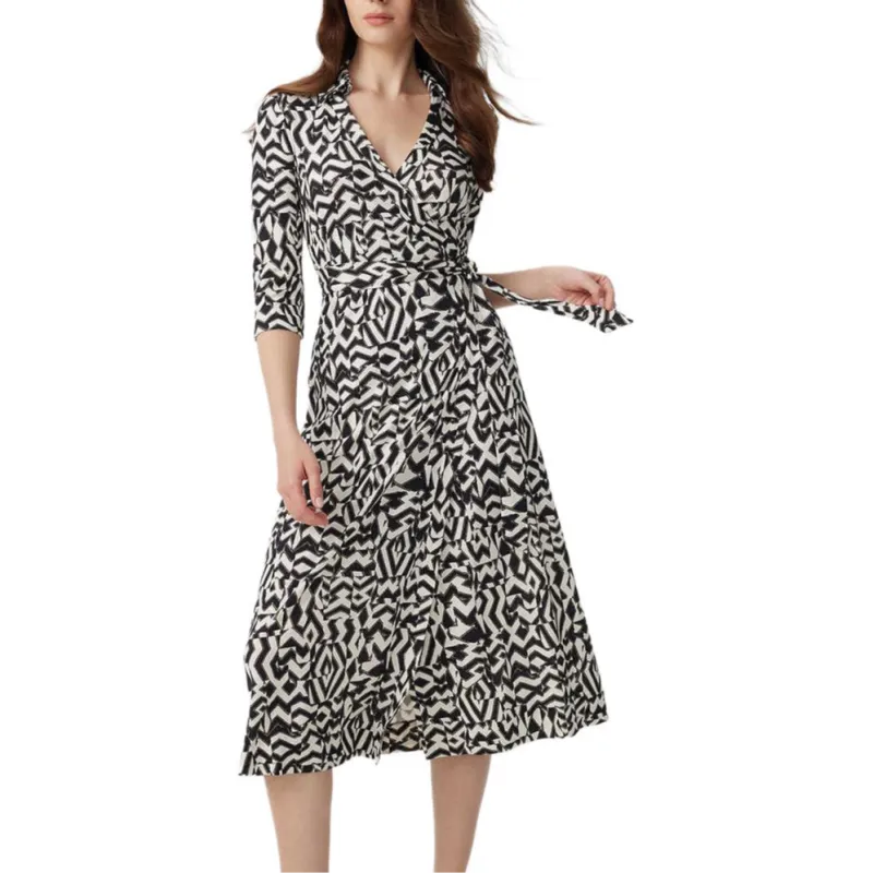 Diane Von Furstenberg SS25 Long Sleeved Dress Women's Black-1