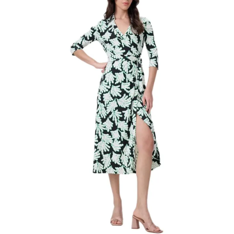 Diane Von Furstenberg FW25 Long Sleeved Dress Women's Green-1