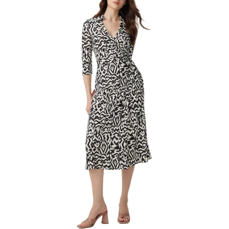 Diane Von Furstenberg SS25 Long Sleeved Dress Women's Black-2