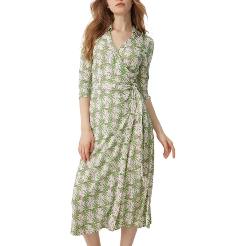Diane Von Furstenberg SS25 Long Sleeved Dress Women's Green-1
