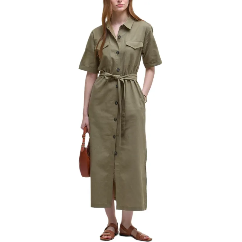 BARBOUR Short Sleeved Dress Women's Dark Green-2