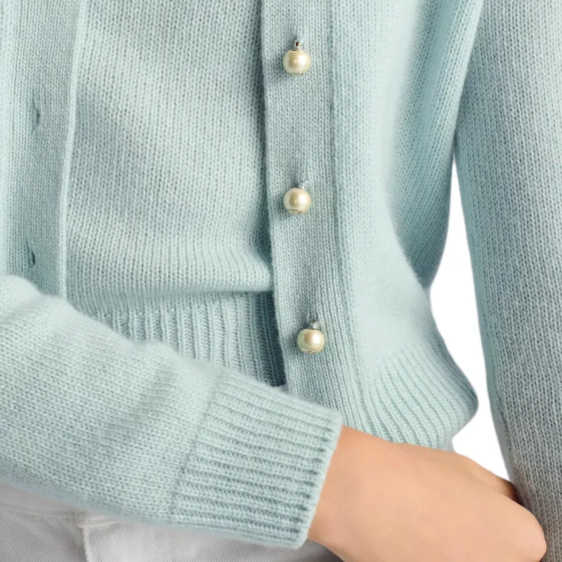 DIOR Cashmere Sweater Women's Light Blue-6