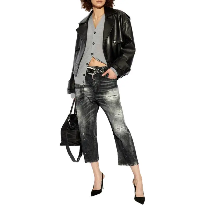 DSQUARED 2 Distressed Cropped Jeans-1