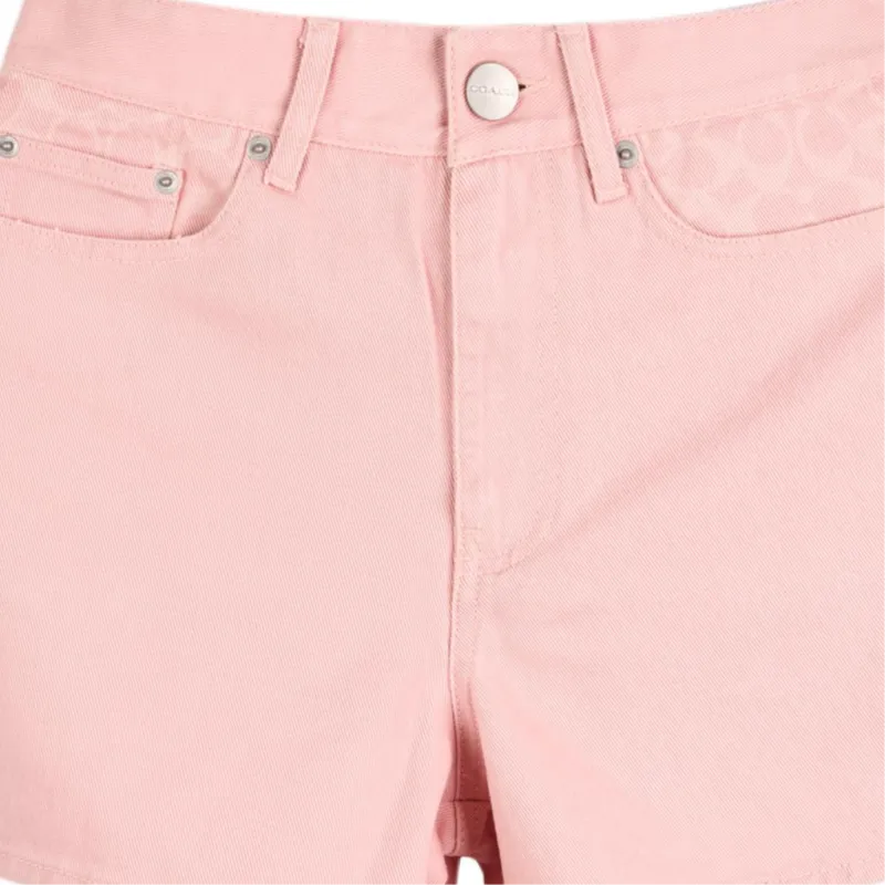 COACH SS25 Denim Shorts Women's Pink-2