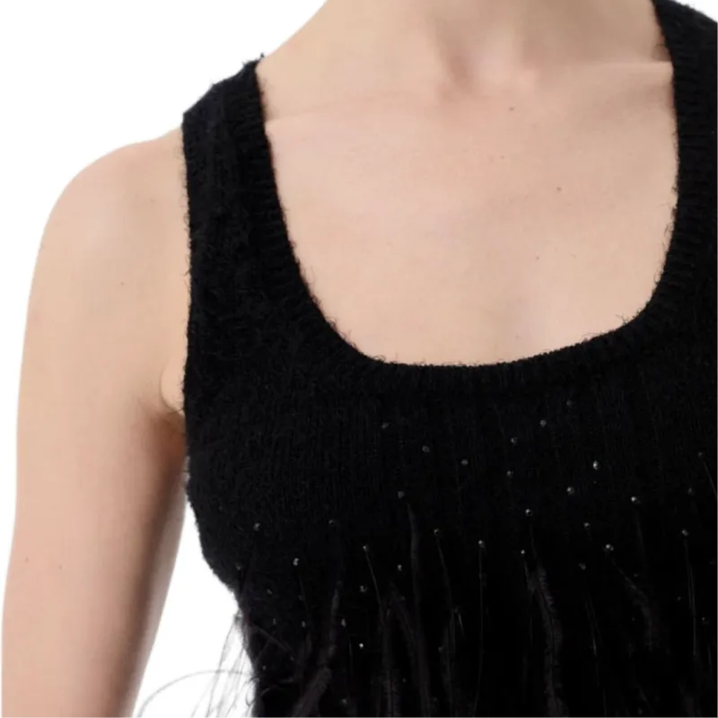 CHANEL 25S Tank Tops Women's Black-2