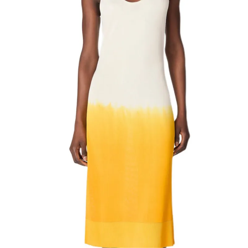 Bottega Veneta SS25 Sleeveless Dress Women's White Yellow-3