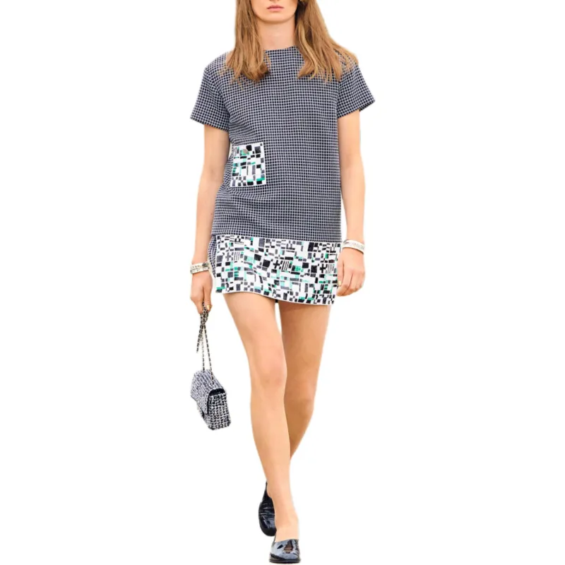 CHANEL 25C Short Sleeved Dresses Women's Black-1