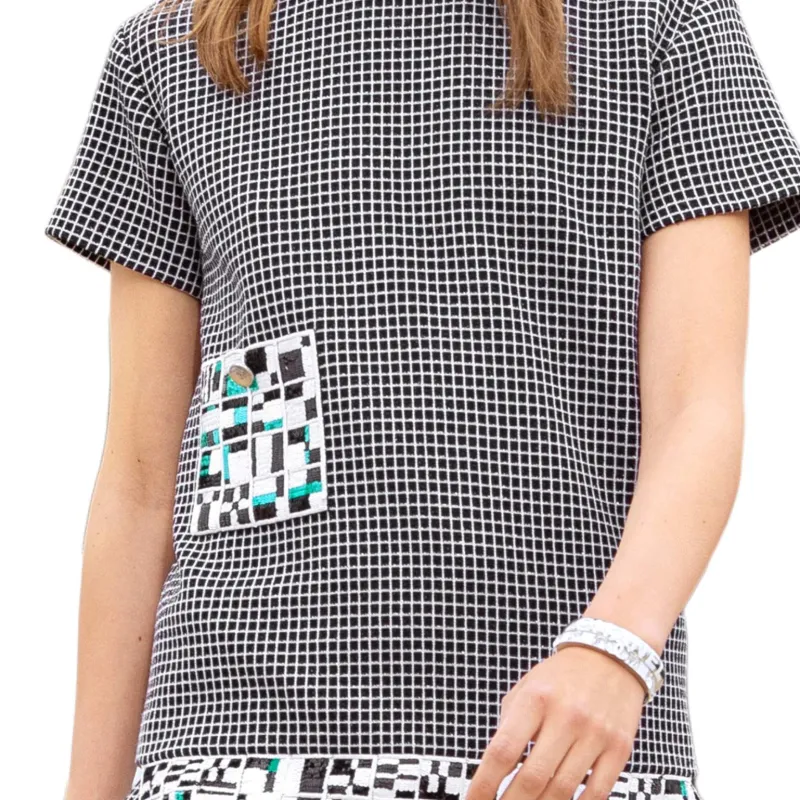 CHANEL 25C Short Sleeved Dresses Women's Black-3