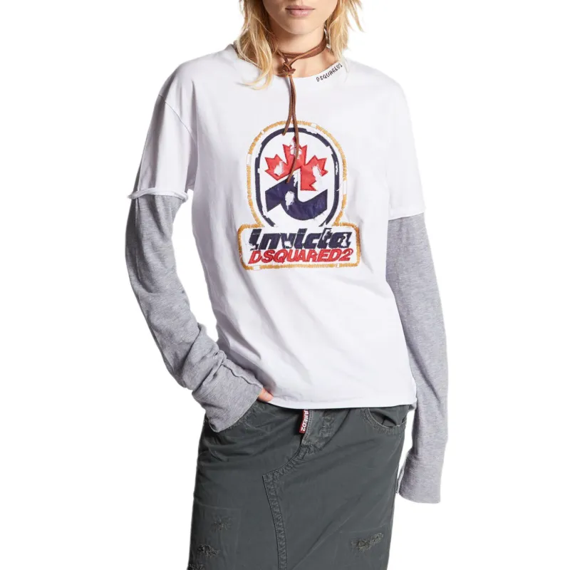 DSQUARED 2 X Invicta Logo Embroidered Layered T Shirt-2