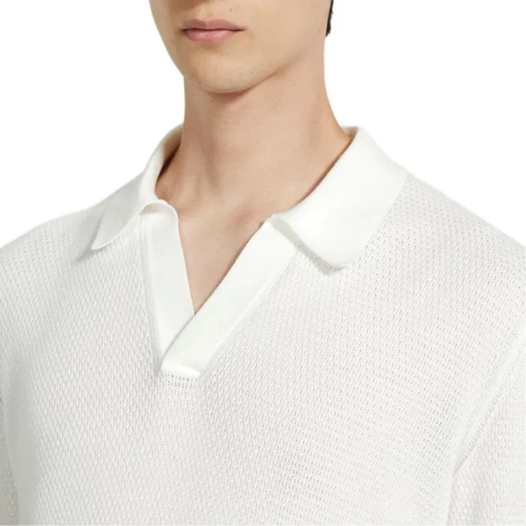 Ermenegildo Zegna V neck Cotton Polo Shirt-4