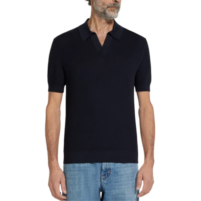 Ermenegildo Zegna Short Sleeved Knitted Polo Shirt-1