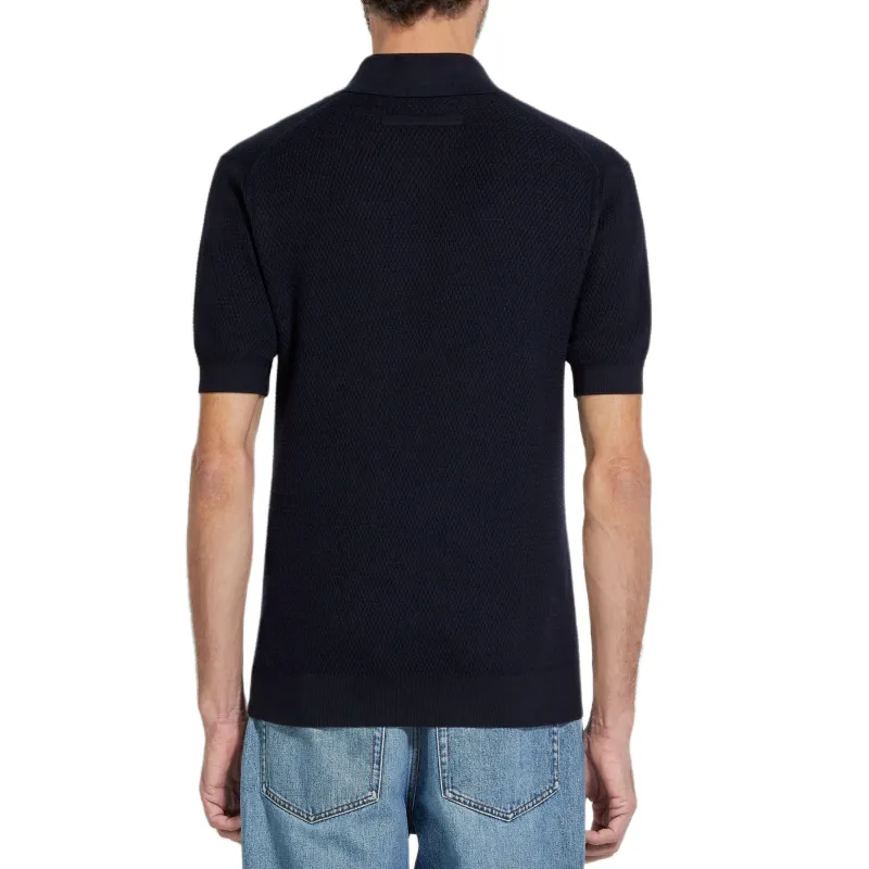 Ermenegildo Zegna Short Sleeved Knitted Polo Shirt-2