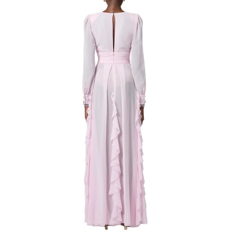 Elisabetta Franchi Ruffled Georgette Maxi Dress-2