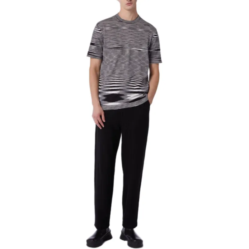 MISSONI Stripe Printed Short Sleeved Crewneck T Shirt-1