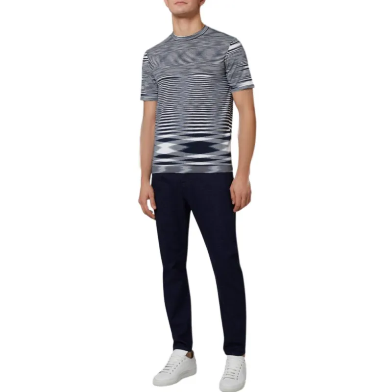 MISSONI Stripe Printed Short Sleeved Crewneck T Shirt-1