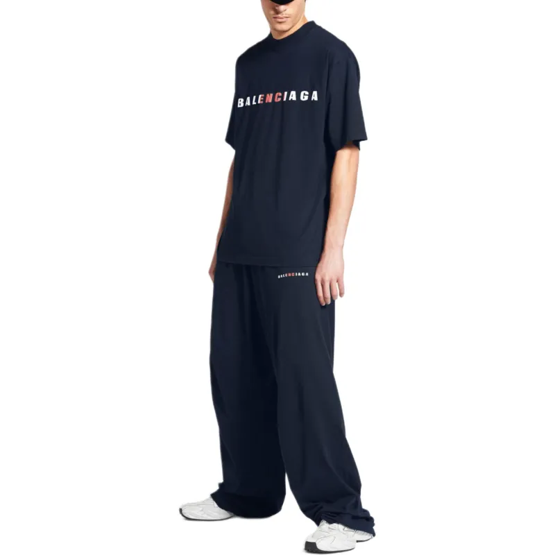 Balenciaga T Shirt Regular Fit Men's Marine Blue-5
