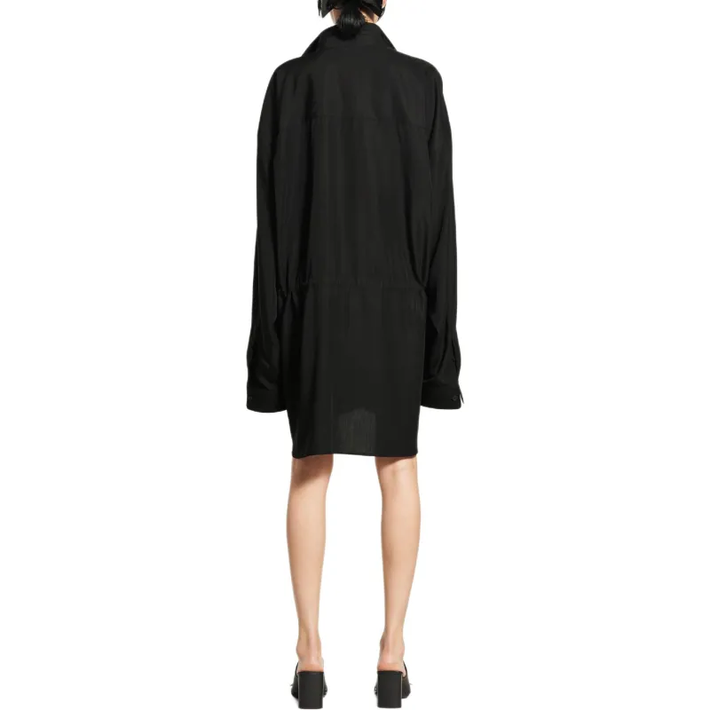 Balenciaga Long Sleeved Dress Slim Fit Women's Black-4