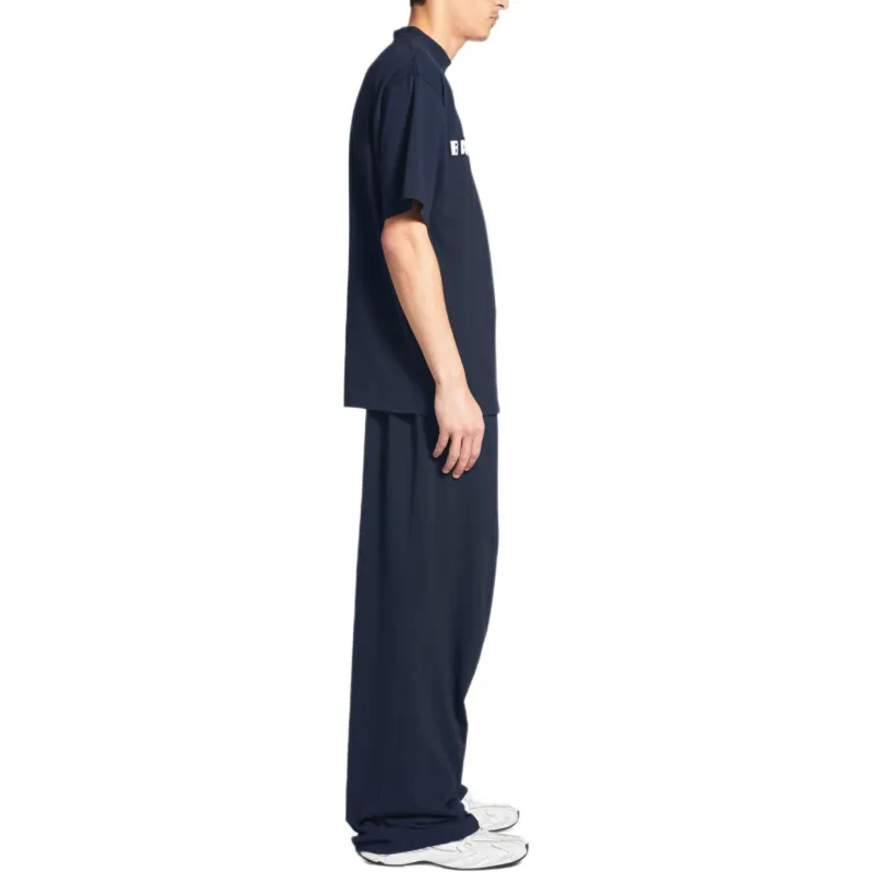 Balenciaga T Shirt Regular Fit Men's Marine Blue-4