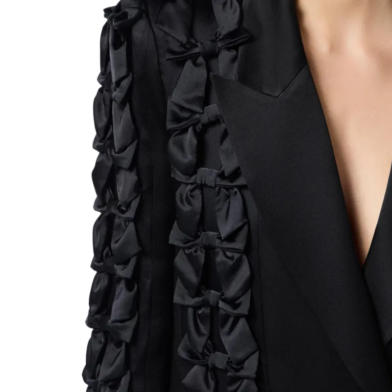 Elisabetta Franchi Ruffle detail Double breasted Blazer Dress-4