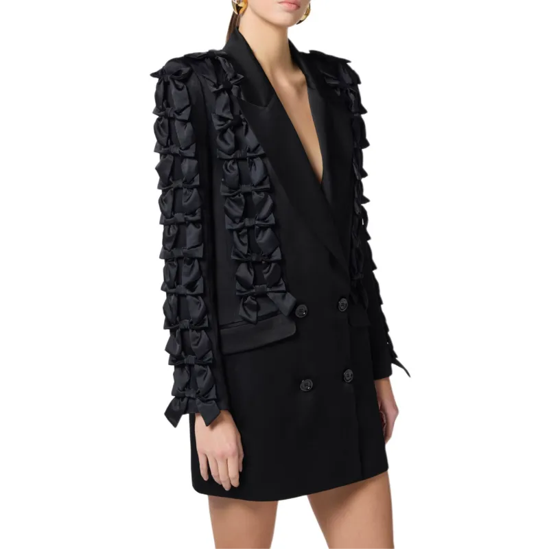 Elisabetta Franchi Ruffle detail Double breasted Blazer Dress-3