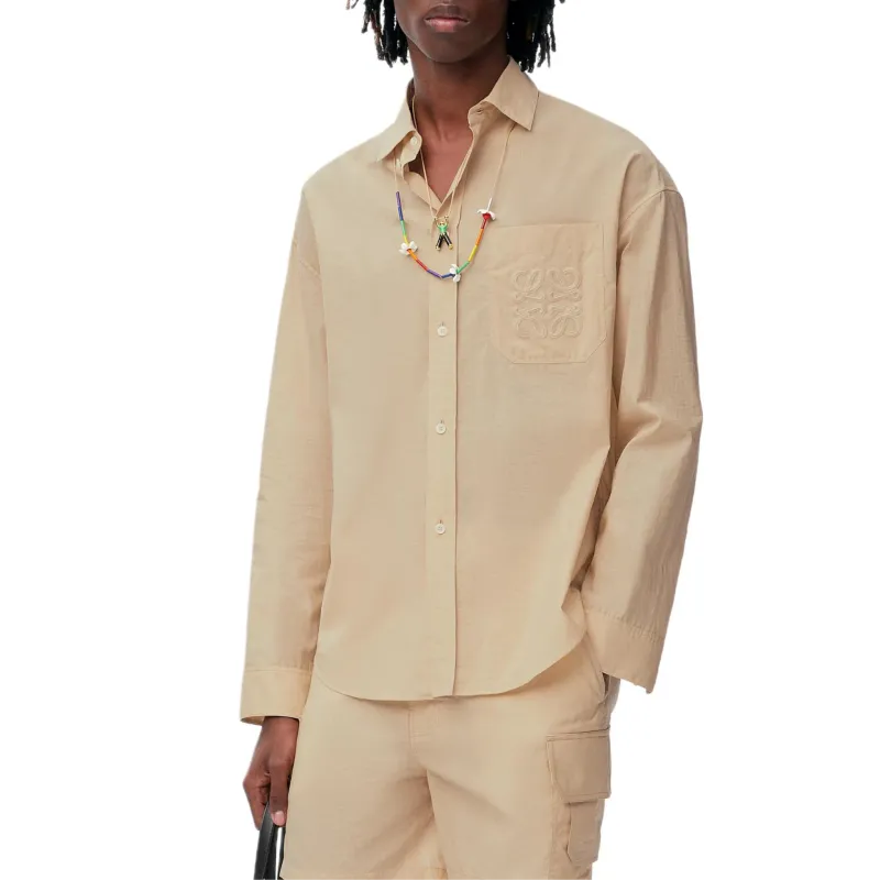 LOEWE Paula's Ibiza SS25 Shirt Men's Light Beige Yellow-1