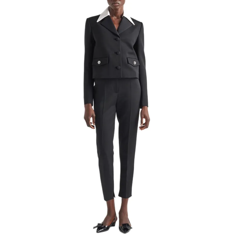 PRADA Wool Sateen Trousers-1