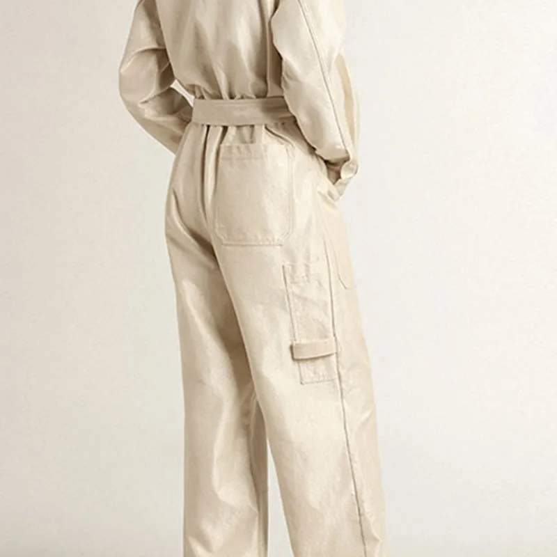Golden Goose SS23 Jumpsuit Women's Gold White-4