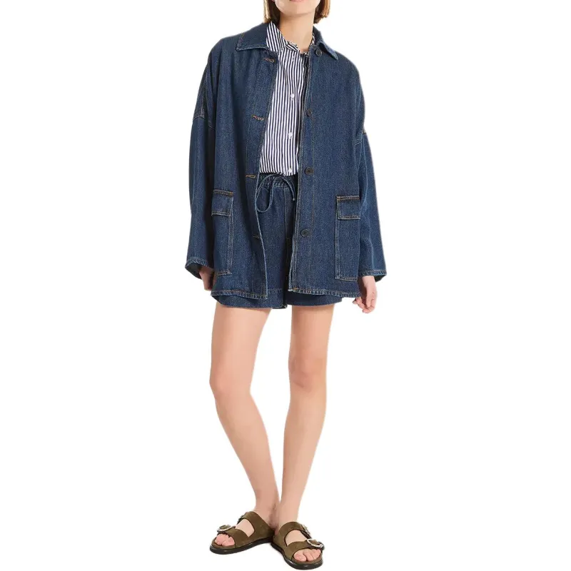 PAROSH Denim Shorts Women's Blue-1