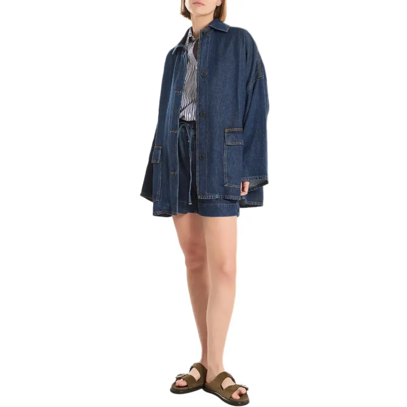 PAROSH Denim Shorts Women's Blue-2
