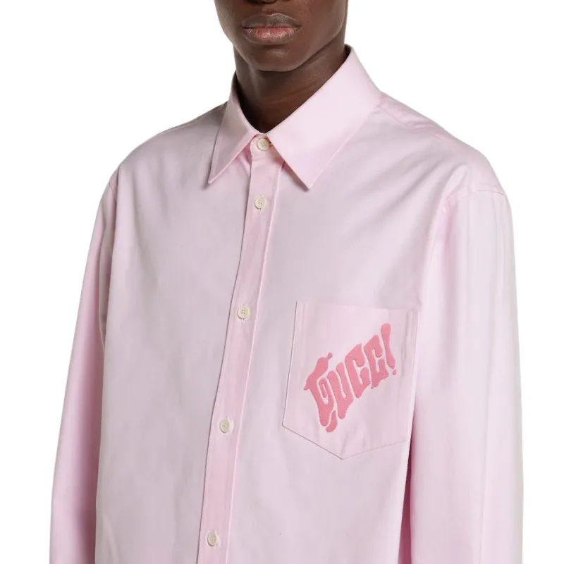 GUCCI FW25 Shirt Men's Light Pink-4