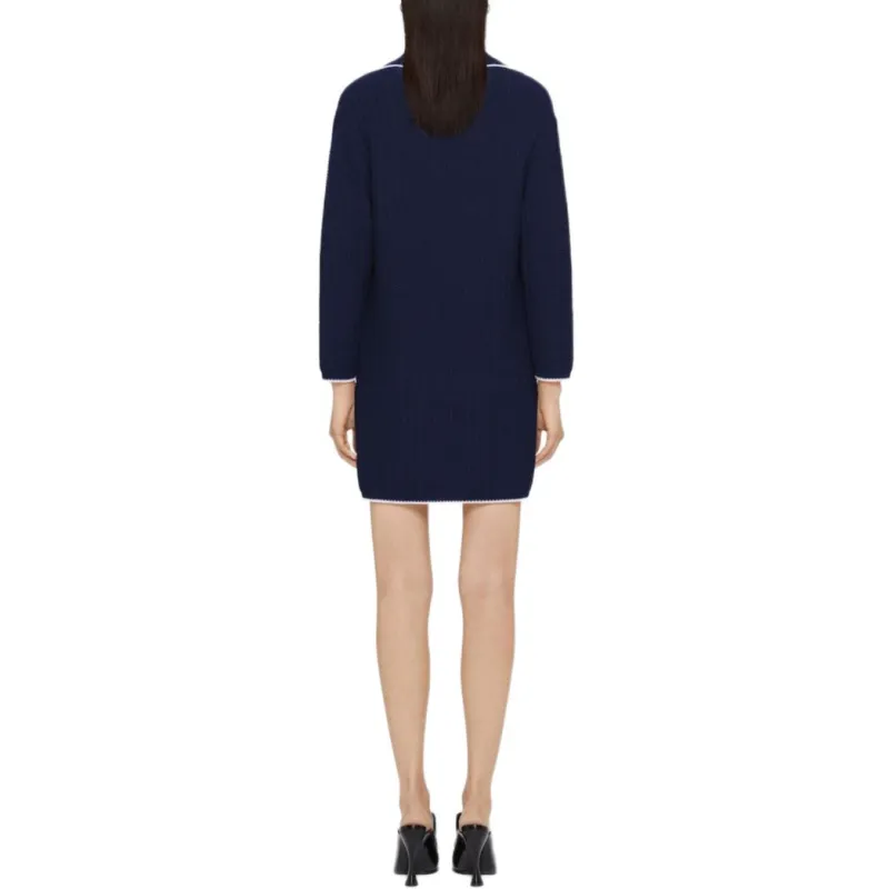 Givenchy SS25 Long Sleeved Dress Women's Dark Blue-2