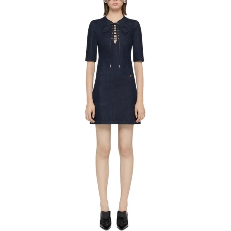 Givenchy SS25 Short Sleeved Dress Women's Blue-1