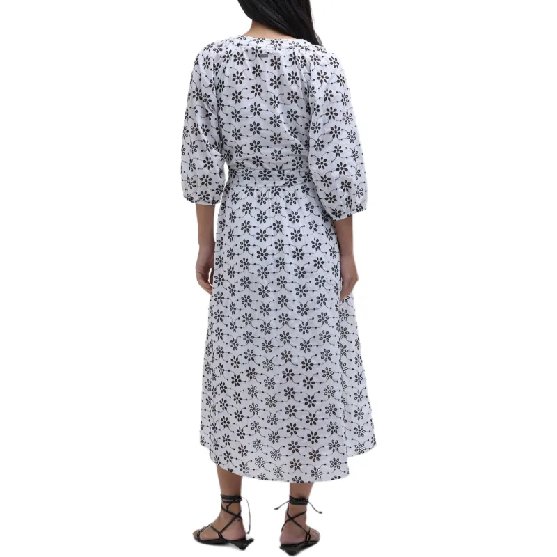 BARBOUR Long Sleeved Dress Women's White-3