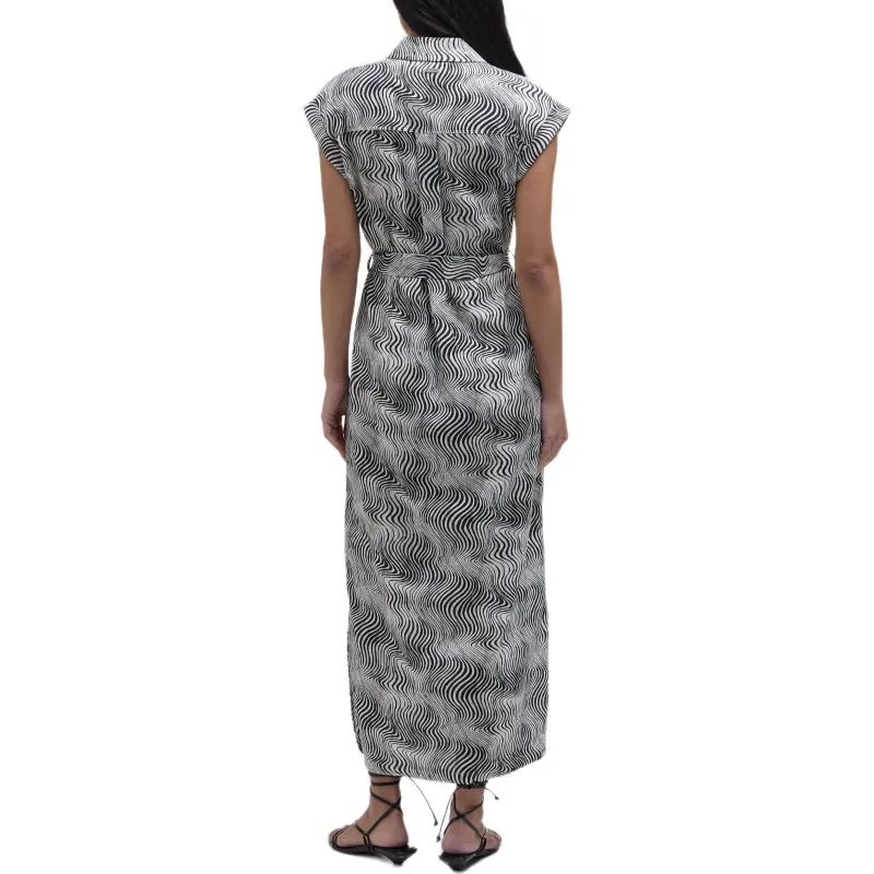 BARBOUR Short Sleeved Dress Women's Black White-3