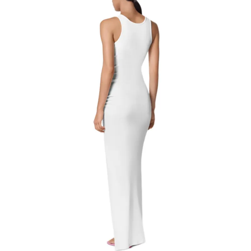 VERSACE Safety Pin Sleeveless Dress Women's White-2