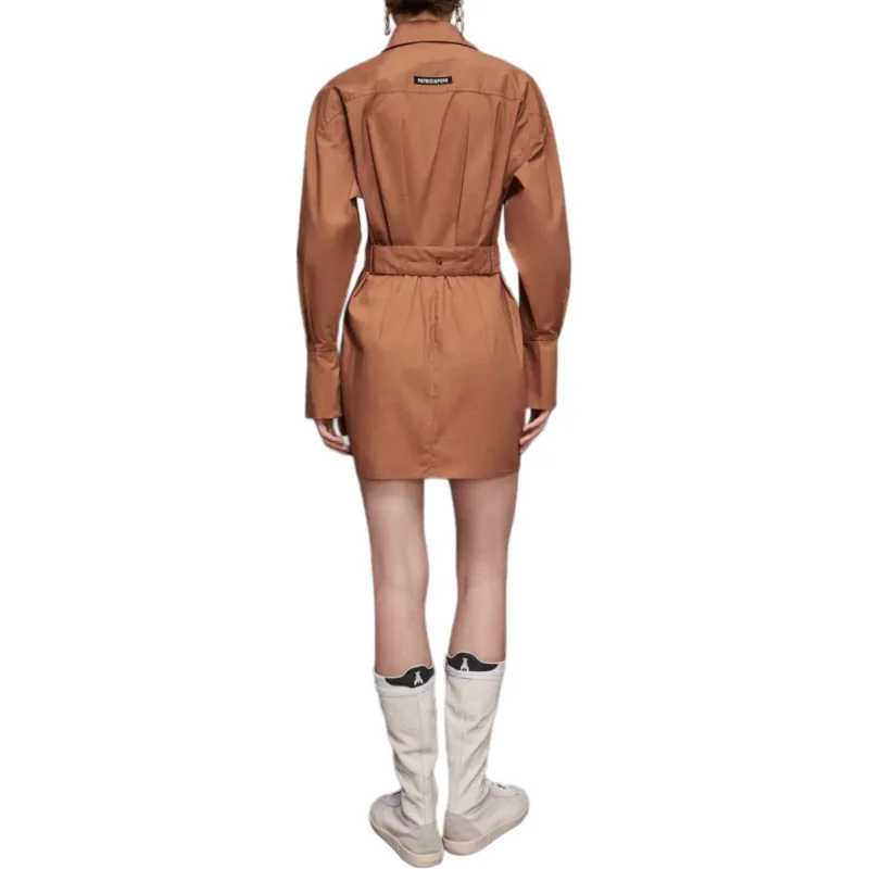 Patrizia Pepe SS25 Long Sleeved Dress Women's Brown-3
