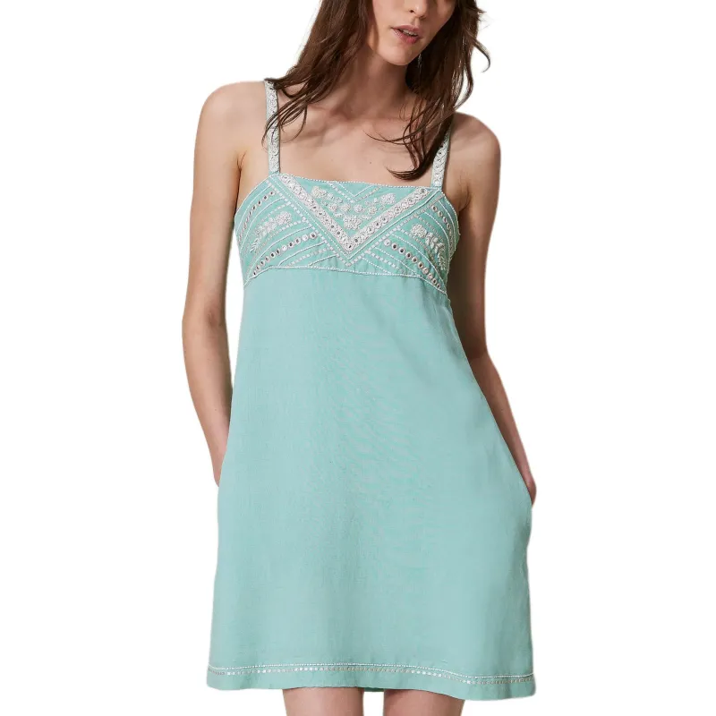 Twinset Embroidered Cami Dress-1
