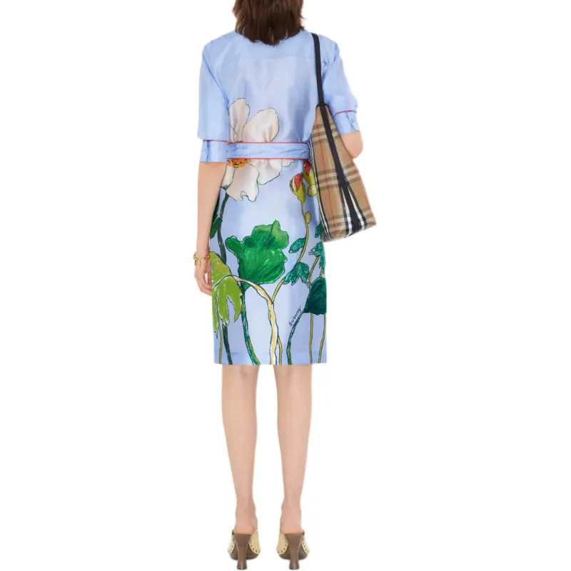 Burberry x Highgrove Long Sleeved Dress Women's Blue-2