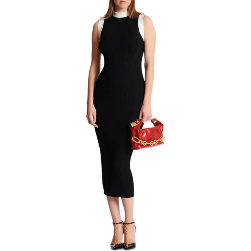 BALMAIN SS25 Sleeveless Dress Women's Black-1