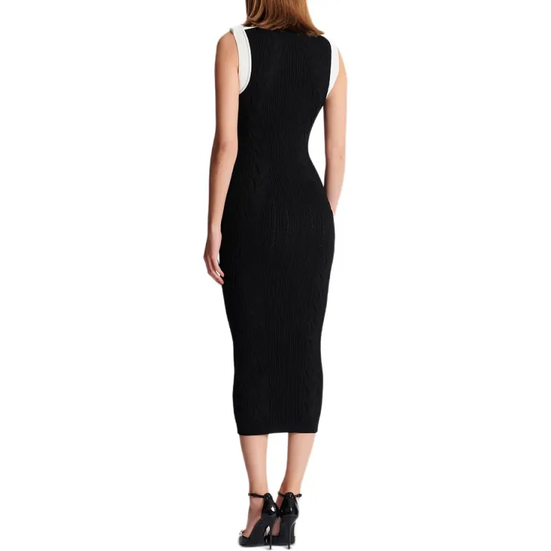 BALMAIN SS25 Sleeveless Dress Women's Black-2