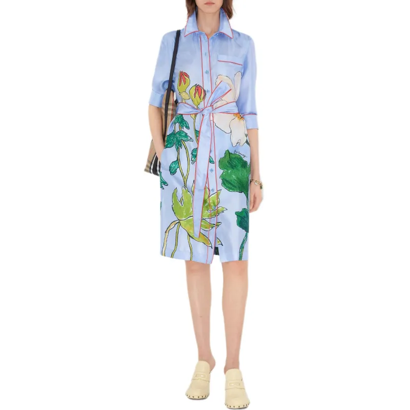 Burberry x Highgrove Long Sleeved Dress Women's Blue-1