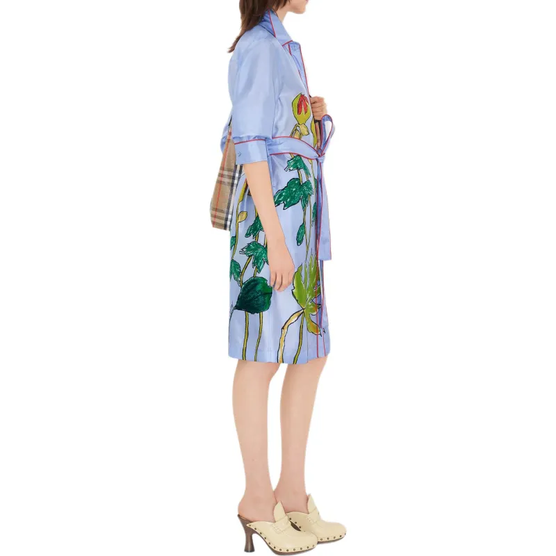 Burberry x Highgrove Long Sleeved Dress Women's Blue-3
